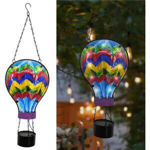 Hanging Solar Lantern Waterproof Hot Air Balloon Decor Solar Light Tabletop Lamp
